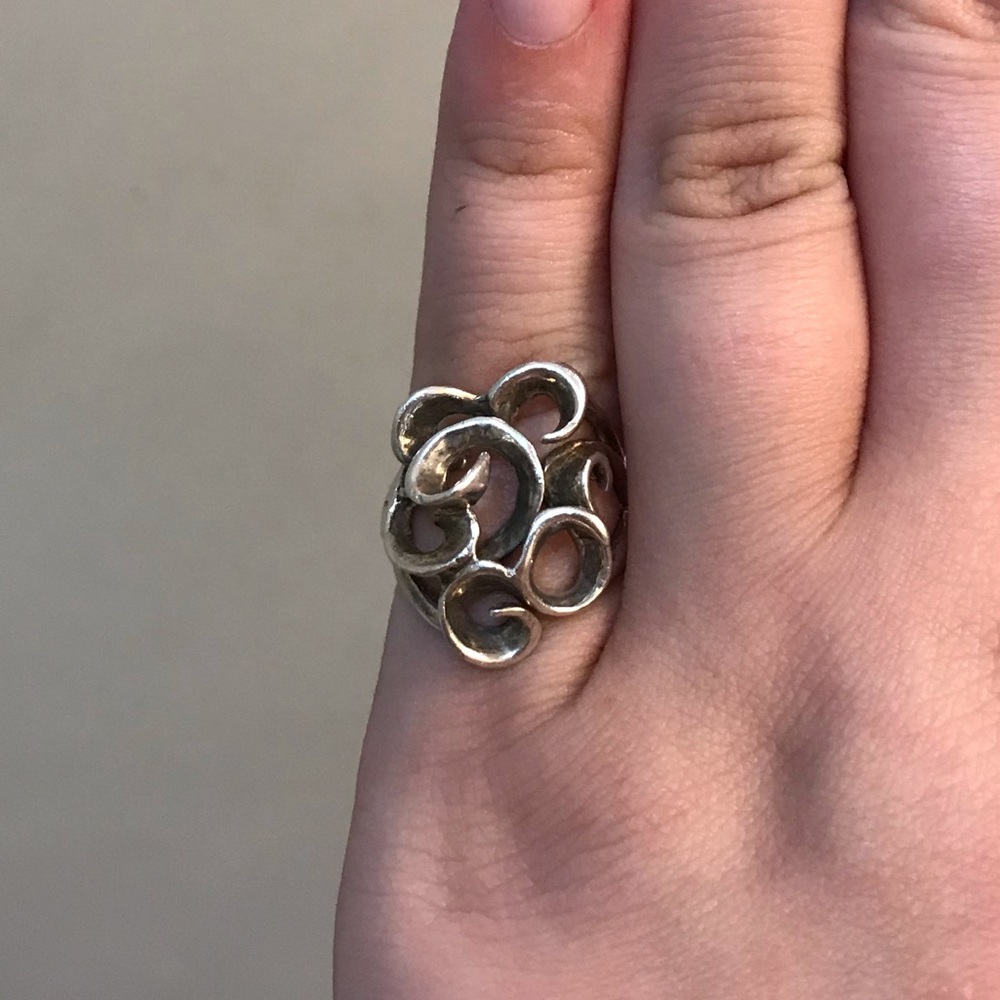 Sterling Silver Swirl and Curls Vintage Ring